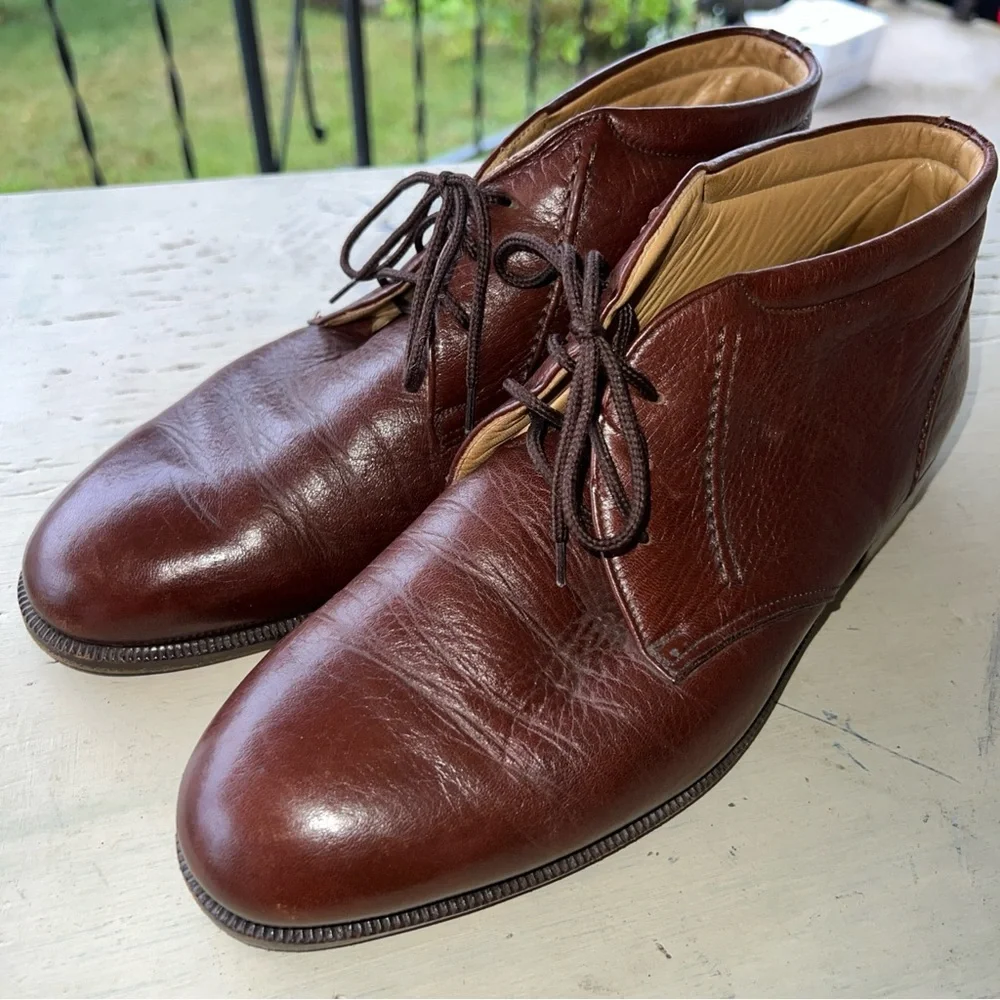 Johnston & Murphy Domani Brown Deerskin Leather Chukka Boots 24386